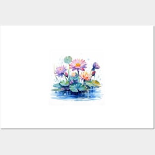 water flowers Posters and Art